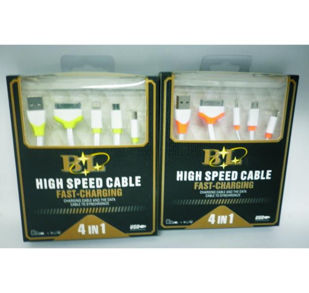 CABLE USB 4 EN 1 BL HIGH SPEED