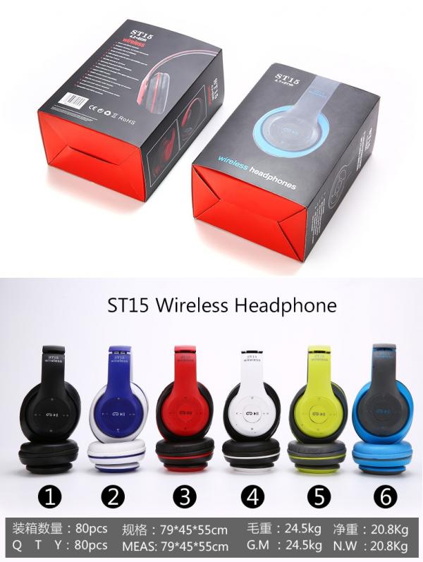 AUDIFONO DIADEMA BLUETOOTH ST15 4.2+EDR
