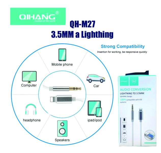CABLE QH-M27 3.5 MM A LIGHTNING
