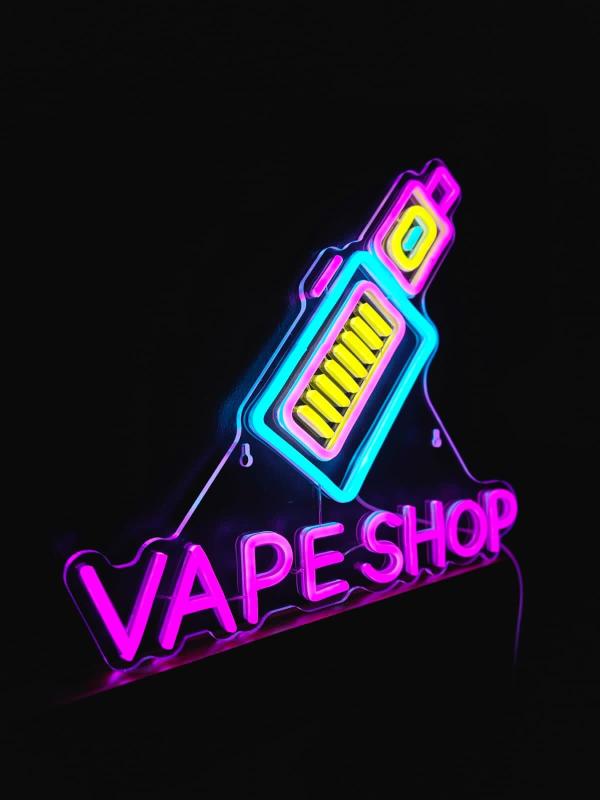 LETRERO NE&Oacute;N VAPE SHOP ROSA
