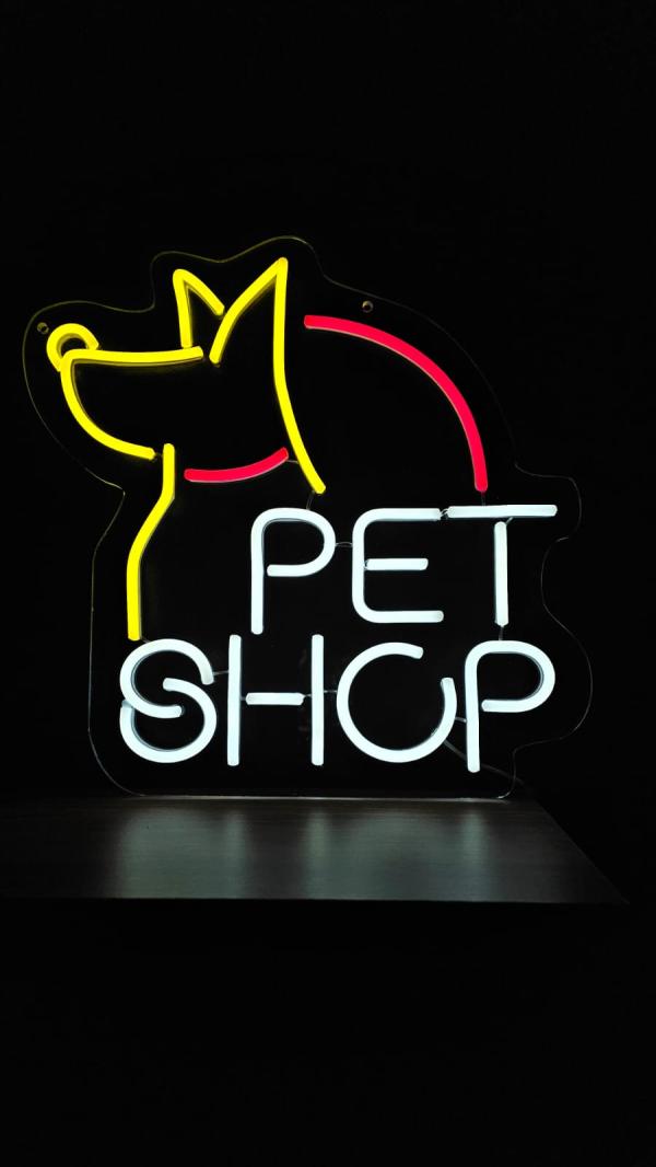 LETRERO NE&Oacute;N PET SHOP 40*40 12V