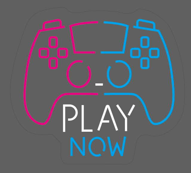 LETRERO NE&Oacute;N PLAY NOW 50*45 12V