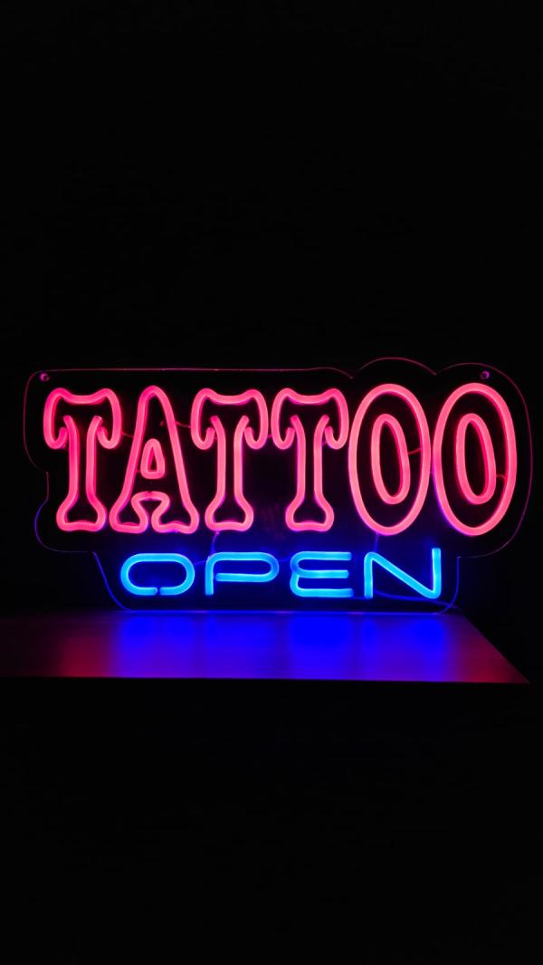 LETRERO NE&Oacute;N TATTOO OPEN 50*25